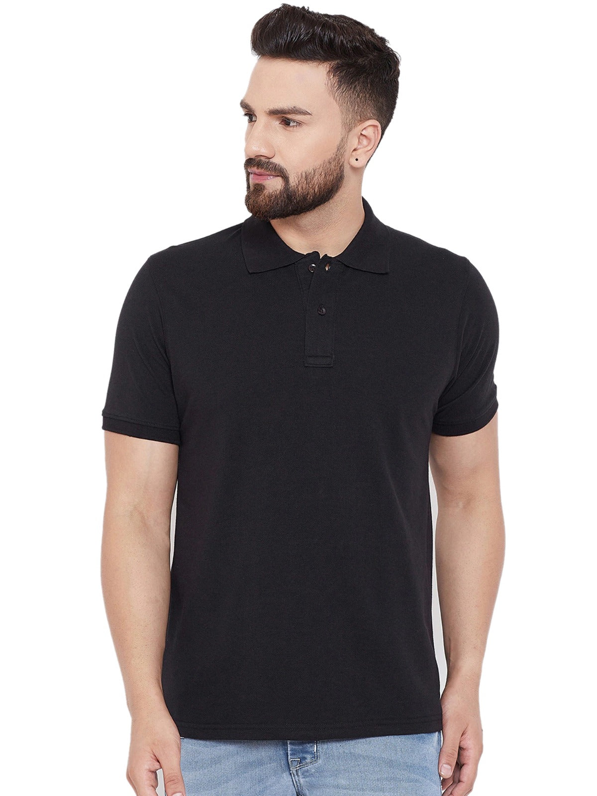 Half Sleeves Latest Cotton Blend Polo Collar Men'S Tshirt (Pack Of 1) - XXL
